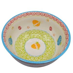 Temptations Easter Egg 2.0 Quart Ceramic Mixing Bowl Easter Spring Floral Design